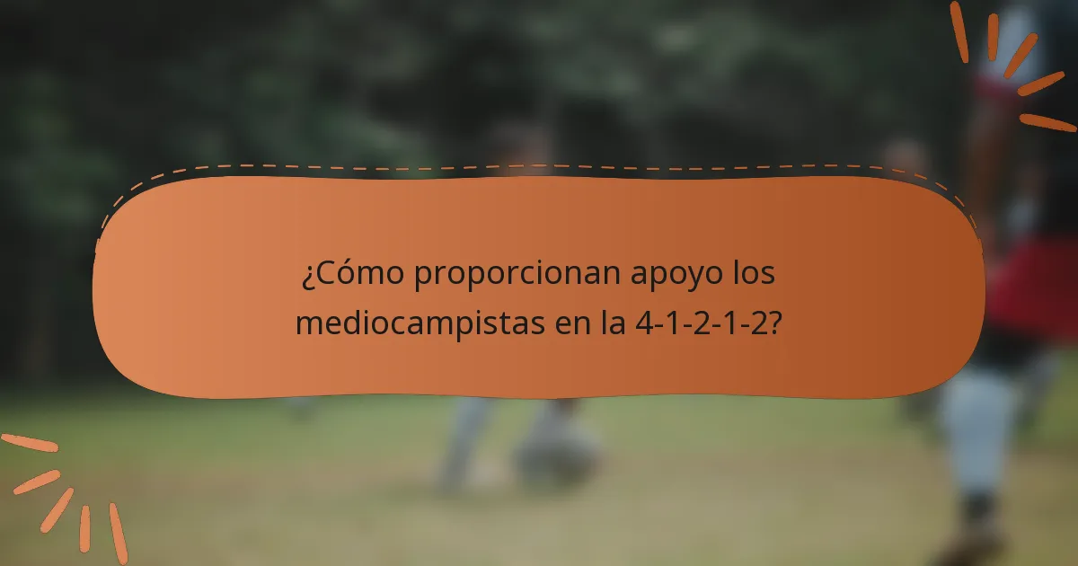 ¿Cómo proporcionan apoyo los mediocampistas en la 4-1-2-1-2?
